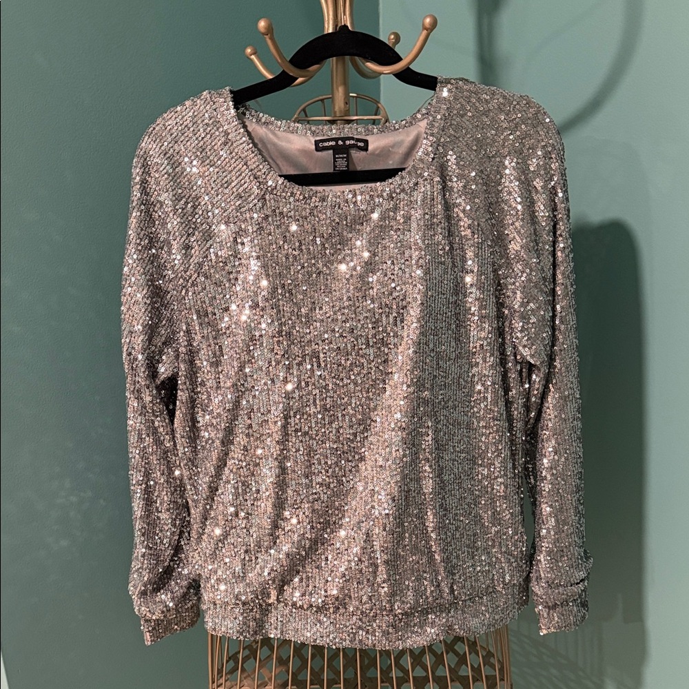 Silver Sequin Top - image 1